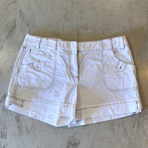 White Shorts with cute trim in a Tan color, size 12